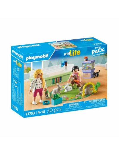 ANIMALERIE AVEC ENCLOS À LAPINS ET TAPIS DE JEUX PLAYMOBIL MY LIFE 71753