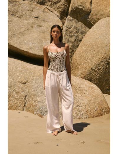 Pantalon fluide élastiqué,Pantalon fluide élastiqué;${refinementColor}