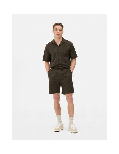 Chemise rayée en crêpe à manches courtes