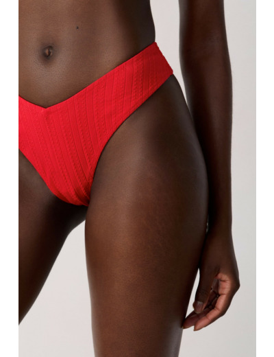 Brésilien high leg bas de maillot texturé