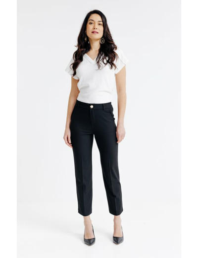 Pantalon de tailleur droit fantaisie