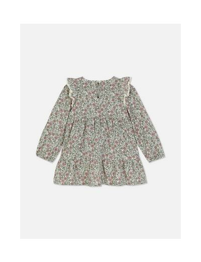 Robe à volants à motif floral