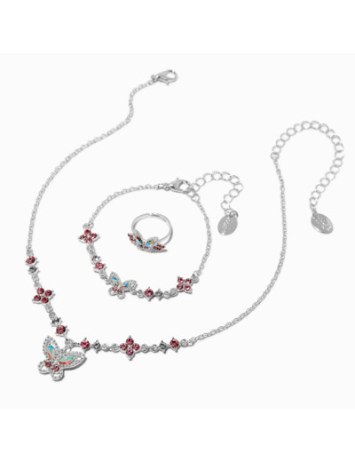 Claire's Club Special Occasion Butterfly Silver-tone Jewellery Set - 3 Pack