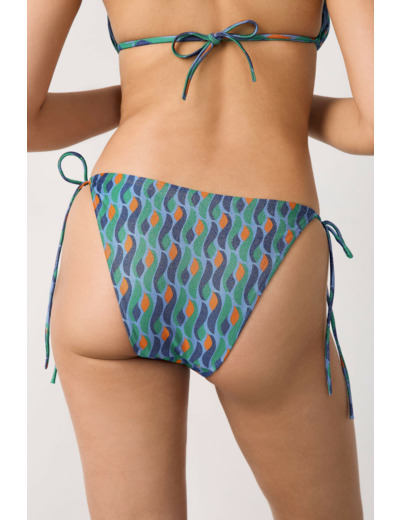 Culotte bikini ficelle bas de maillot à nouer pailleté