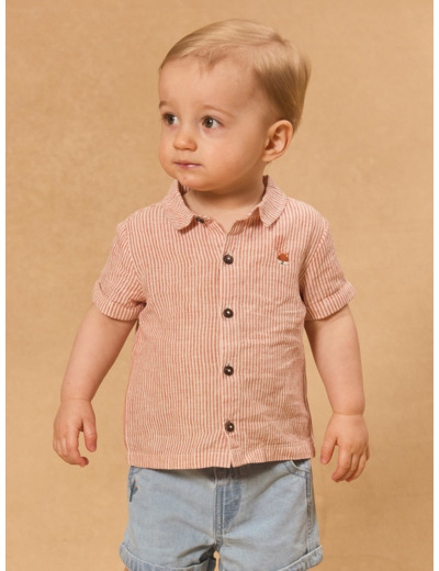 Chemise manches courtes rayée