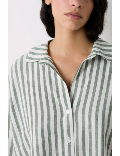Chemise en lin rayée