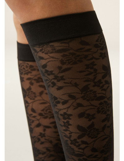 Chaussettes Hautes en Dentelle