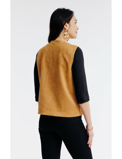 Gilet sans manches en suédine