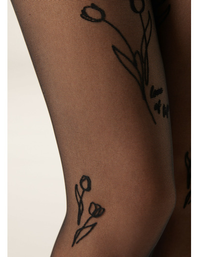 Collant voile à tulipes