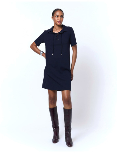 Robe courte unie MARINE
