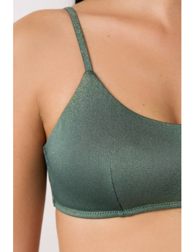 Brassière haut de maillot à nouer pailleté