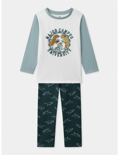 Pyjama tricolore imprimé dinosaures Garçon