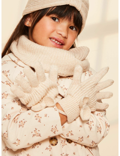 Gants beige en tricot