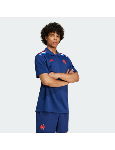 Polo de Rugby France Adulte - Polo supporter FFR Bleu foncé
