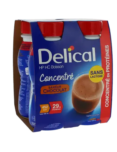 Delical Boiss Hphc Ct Nutrim Chocolat 4 Bouteilles De 200 Ml