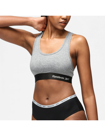 Brassière de fitness maintien modéré femme, grise