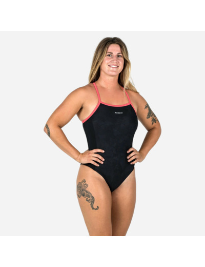 Maillot de bain de natation une pièce femme kamyli geol noir