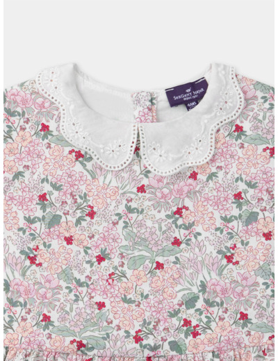 Robe fleurie col claudine