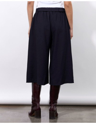 Pantalon mi-long Jupe-culotte uni MARINE Femme