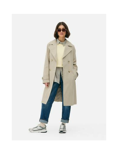 Imperméable à double boutonnage et ceinture