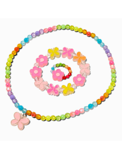 Parure de bijoux perlés disque papillon Claire's Club - Lot de 3