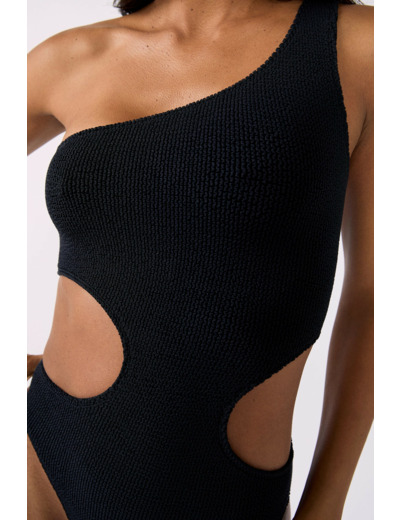 Maillot de bain 1 pièce découpe côte en matière extensible