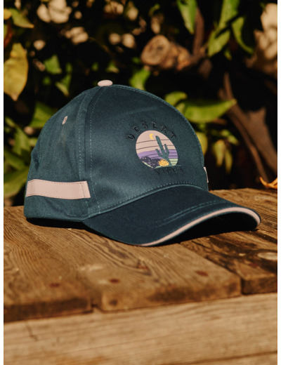 Casquette bleu canard et lilas à motif désert