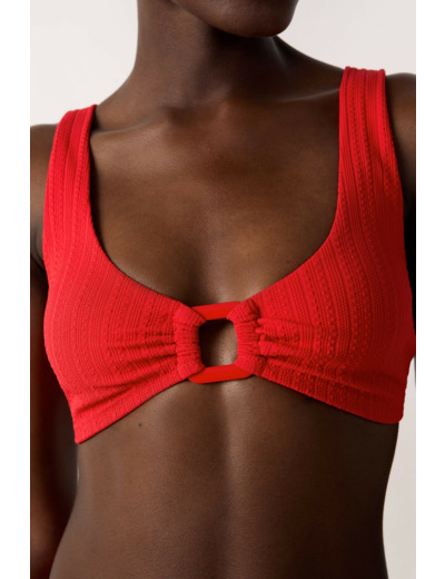 Brassière haut de maillot détail anneau