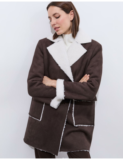 Caban uni MARRON Femme