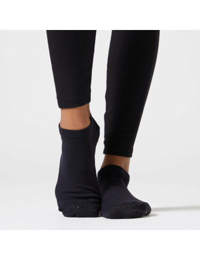 Chaussettes antidérapantes Fitness Femme - 500 Noir