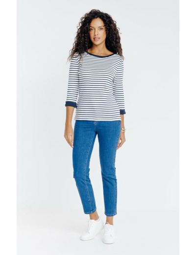 Tee-shirt rayé manches 3/4