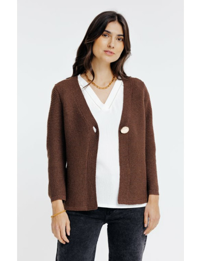 Cardigan maille fantaisie