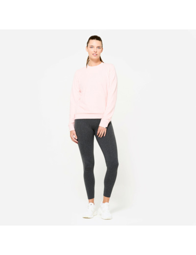 Sweat de training col rond femme, rose clair