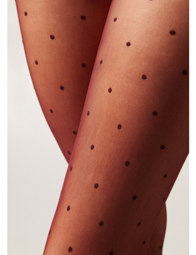 Collant Voile 20 Deniers à Motifs Pois