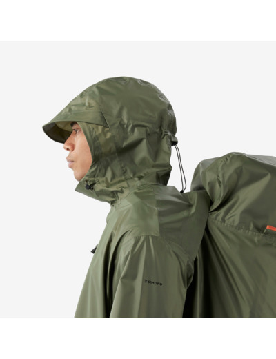 Poncho de pluie et de randonnée ajustable, 75 L max, MT900 2.0 Kaki