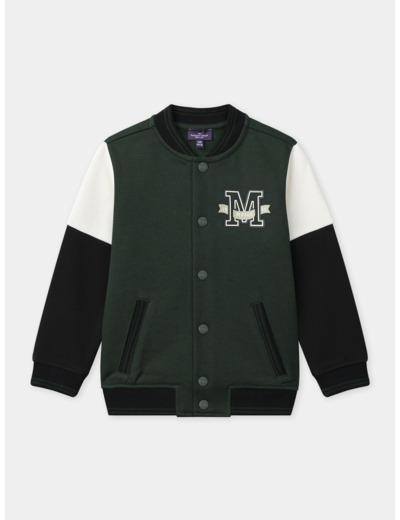 Teddy vert foncé avec patch "MJ" Garçon