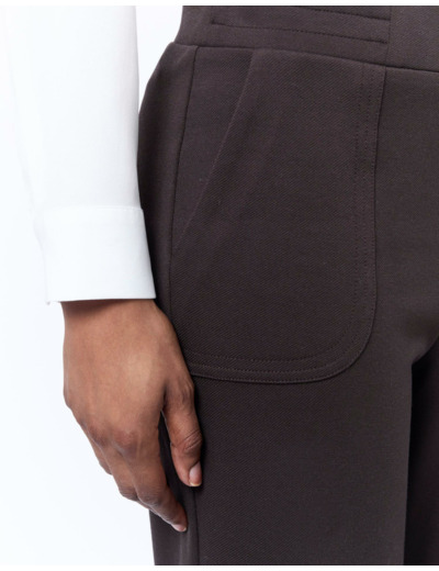 Pantalon long uni MARRON Femme