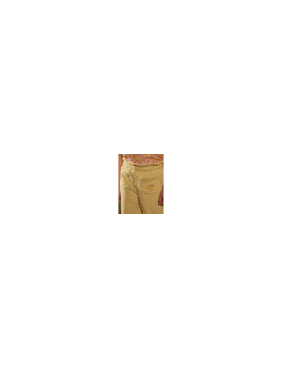 pantalon jaune brodé