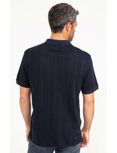 Pull col polo manches courtes Ajoure