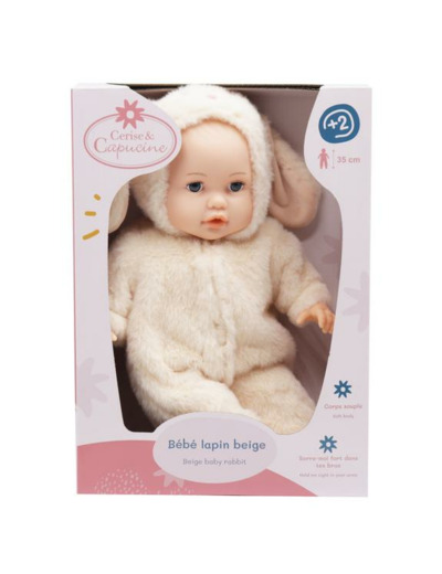 BÉBÉ LAPIN BEIGE - POUPON 35 CM