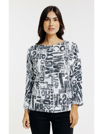 T-shirt jacquard manches chauve-souris