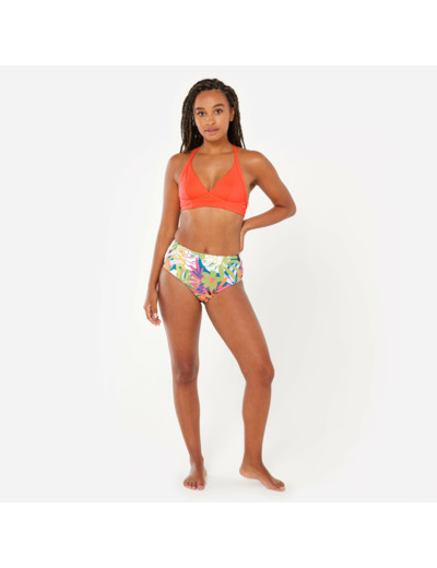 Bas de maillot culotte taille haute fleuri surf Femme - Romi multicolore