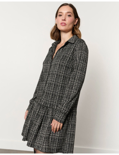 Robe courte bicolore NOIR