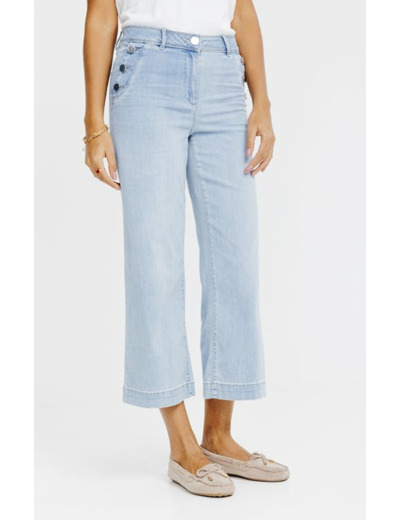 Pantacourt large en denim