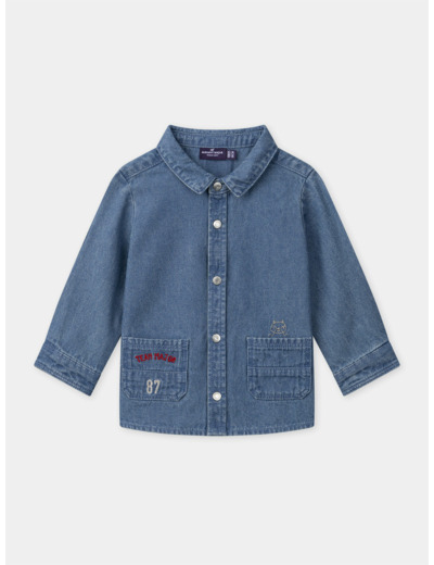 Chemise en jean denim à manches longues Bébé Garçon