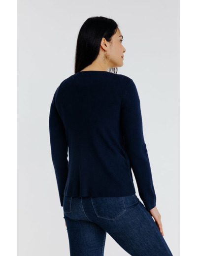 Cardigan bi-matière