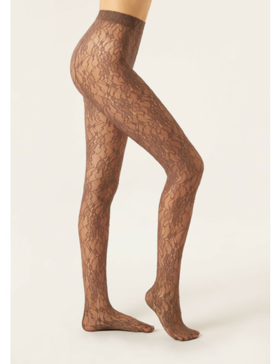 Collant en Dentelle à Fleurs
