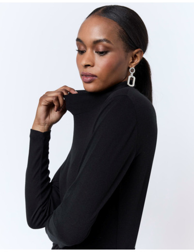 Sous-pull manches longues uni NOIR Femme