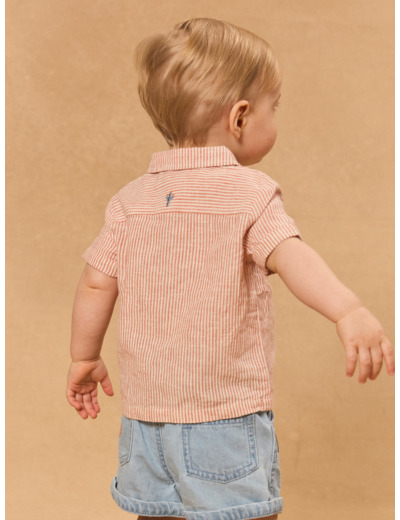 Chemise manches courtes rayée