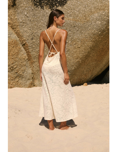 Robe longue dos nu avec coton,Robe longue dos nu avec coton;${refinementColor}